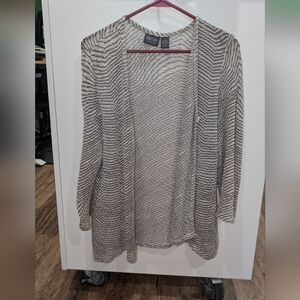 Black and White Striped Cardigan